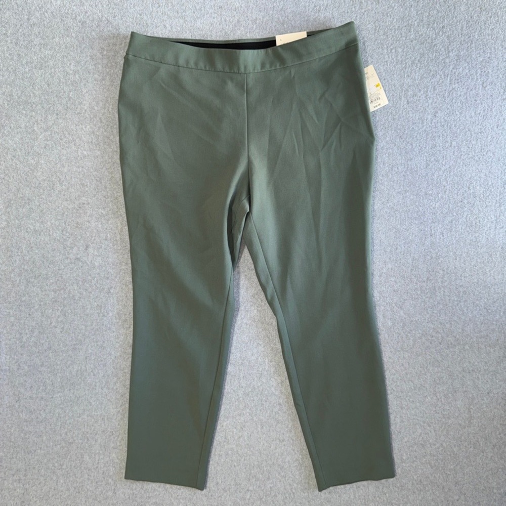 A New Day High Rise Olive Green Ankle Pants 16 Office Chic Trousers